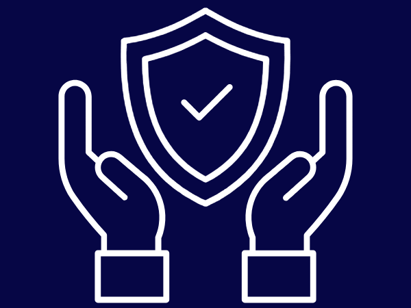 two hands around a shield icon