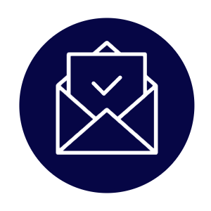 letter with tick icon